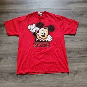 Vintage 90s Mickey Mouse Inc Red T Shirt Mens XL